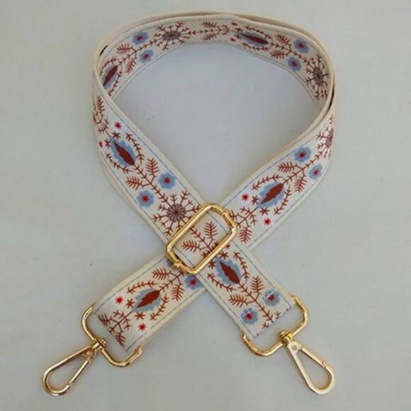 New Cream Floral/Snowflake Strap Guitar Crossbody Strap Bags/Purses Adjustable - Picture 2 of 3